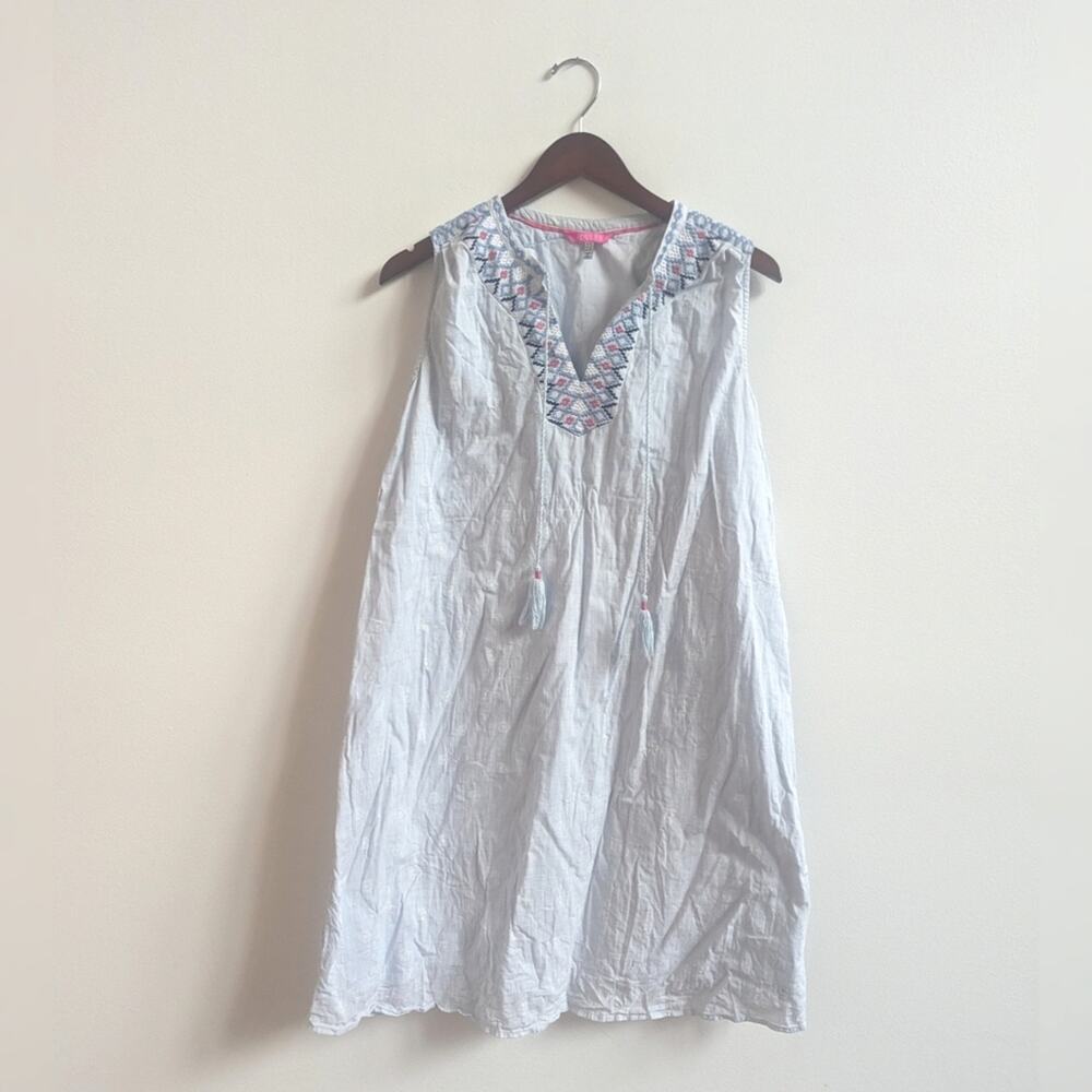 Joules Dress Women's 12 Chambray Lightwash Boho Mini